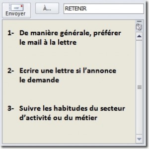 Le choix entre un mail de motivation et une lettre