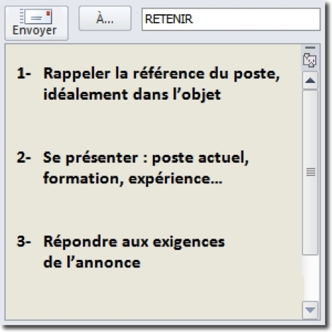 Les informations utiles dans un mail de motivation Les informations utiles dans un mail de motivation