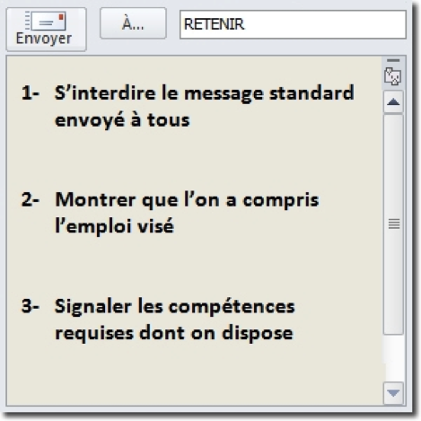 Personnalisation du mail de motivation Personnalisation du mail de motivation